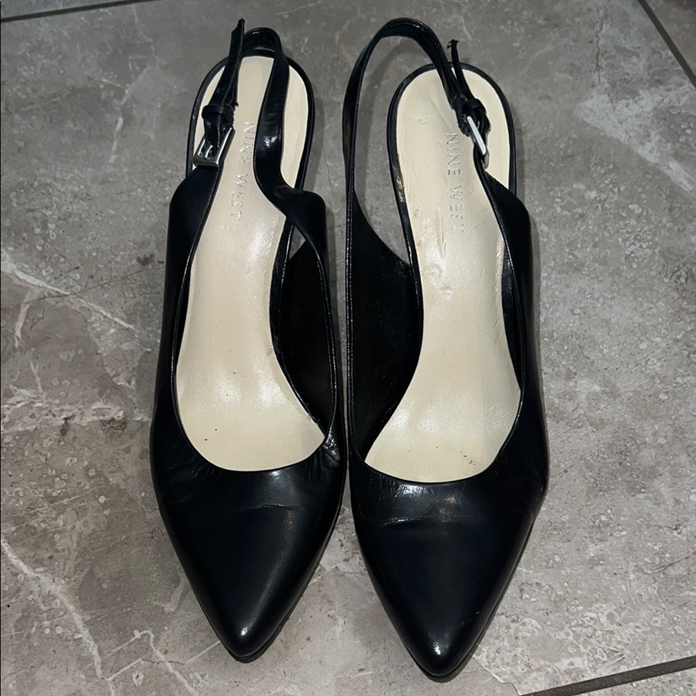 Nine West Leather Slingback Heels